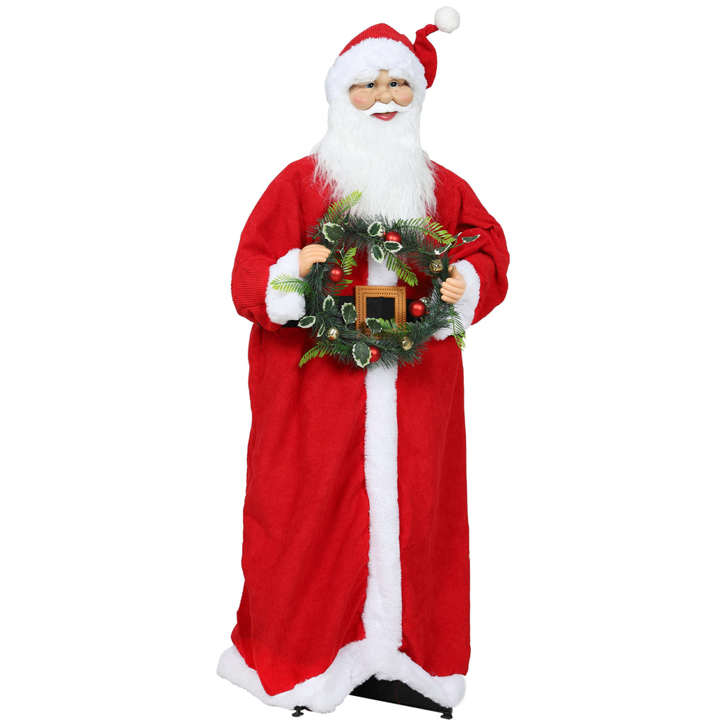Figura de Papá Noel de 110 cm con corona, vista de frente sobre fondo blanco