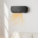 Calefactor de pared negro en un salón