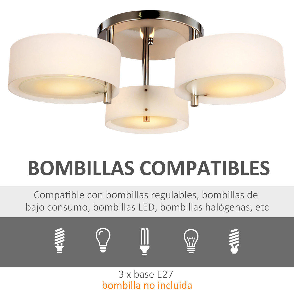 Bombillas compatibles con la lámpara de techo