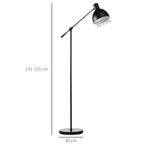 Medidas de la lámpara de pie: altura de 131 a 155 cm, pantalla de 20,5 cm y base de 30 cm