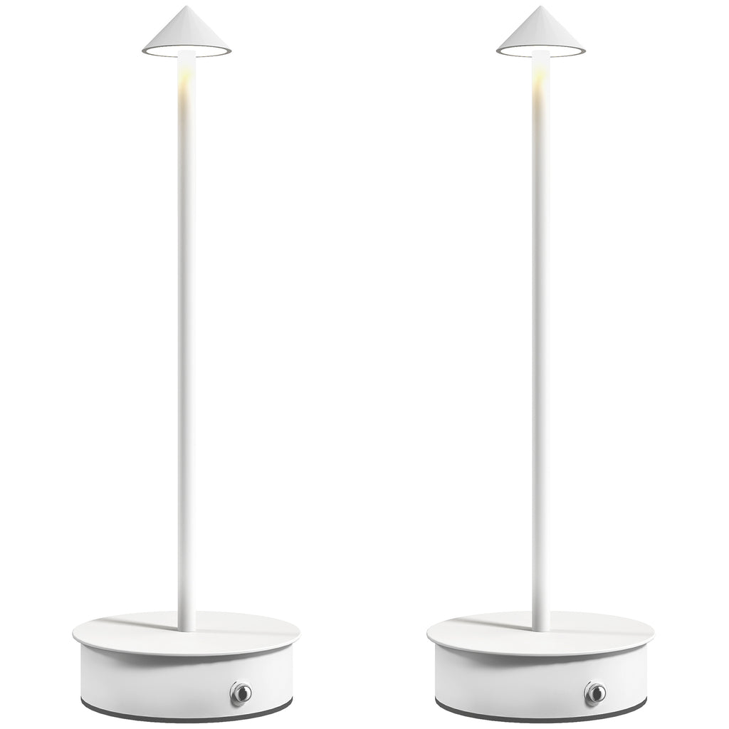 Lámpara de mesa LED blanca, vista frontal