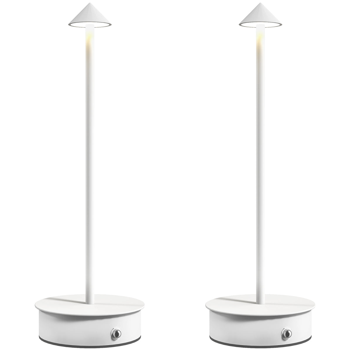 Lámpara de mesa LED blanca, vista frontal