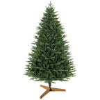 Árbol de Navidad con base de madera, vista lateral