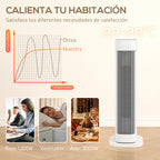 Tres modos de calefacción y termostato regulable