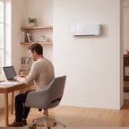 Calefactor de pared de vidrio, vista frontal