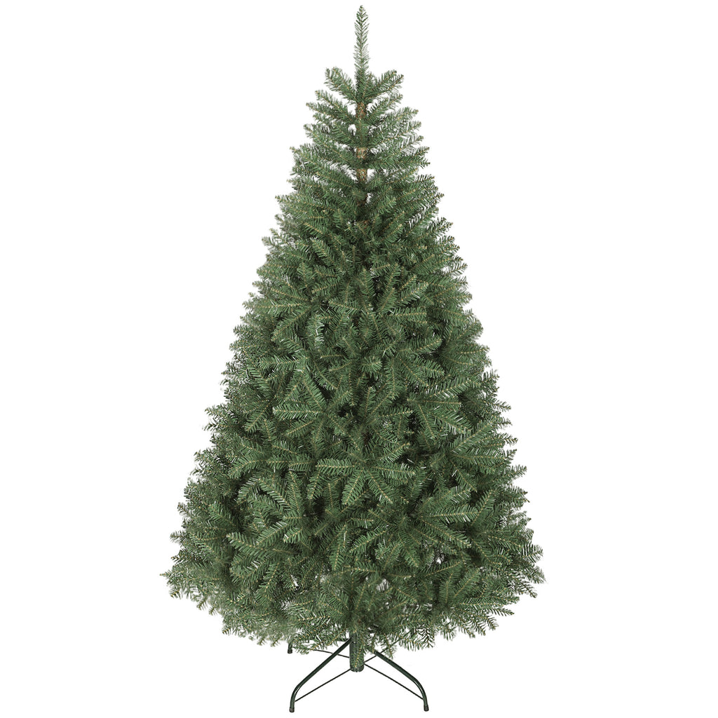 Abeto de Navidad denso verde de 180 cm, vista de tres cuartos sobre fondo blanco