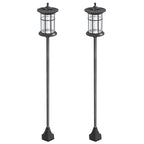 Set de 2 farolas solares negras, vista frontal