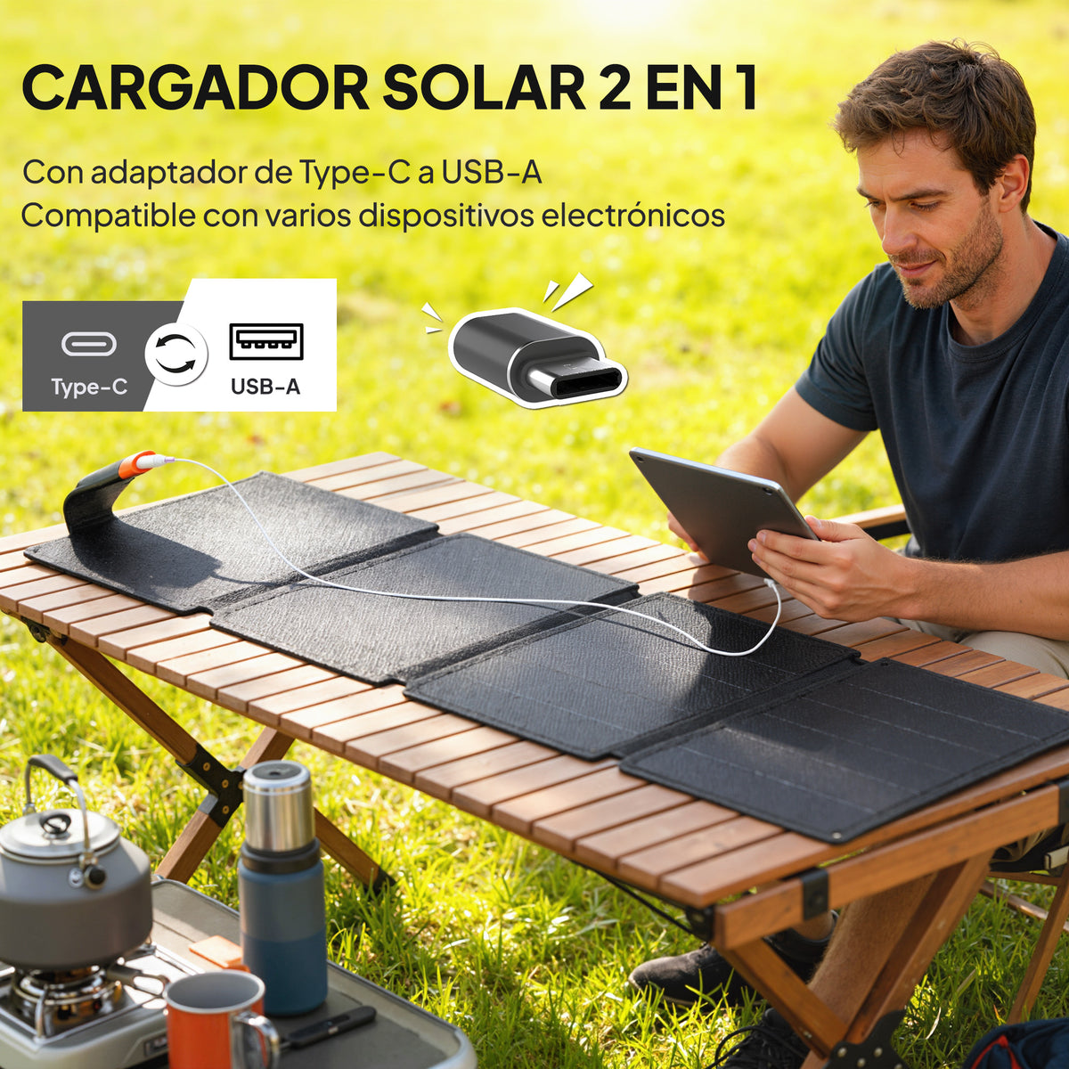 Potencia de 36 W y carga rápida por USB-C