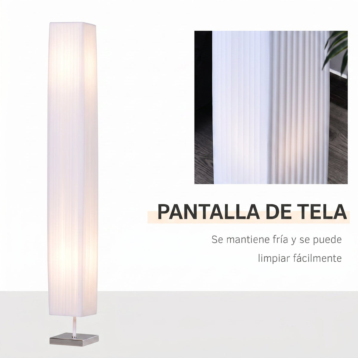 Pantalla de tela blanca de la lámpara de columna, fácil de limpiar