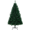 Abeto de Navidad artificial verde de 180 cm con soporte de acero, vista frontal sobre fondo blanco