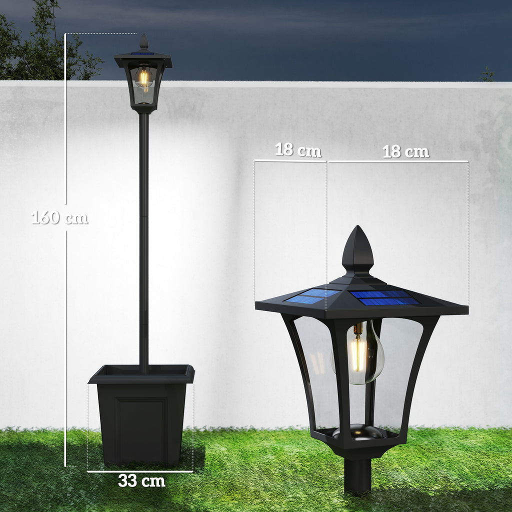Medidas de la farola solar: 33 × 33 × 160 cm