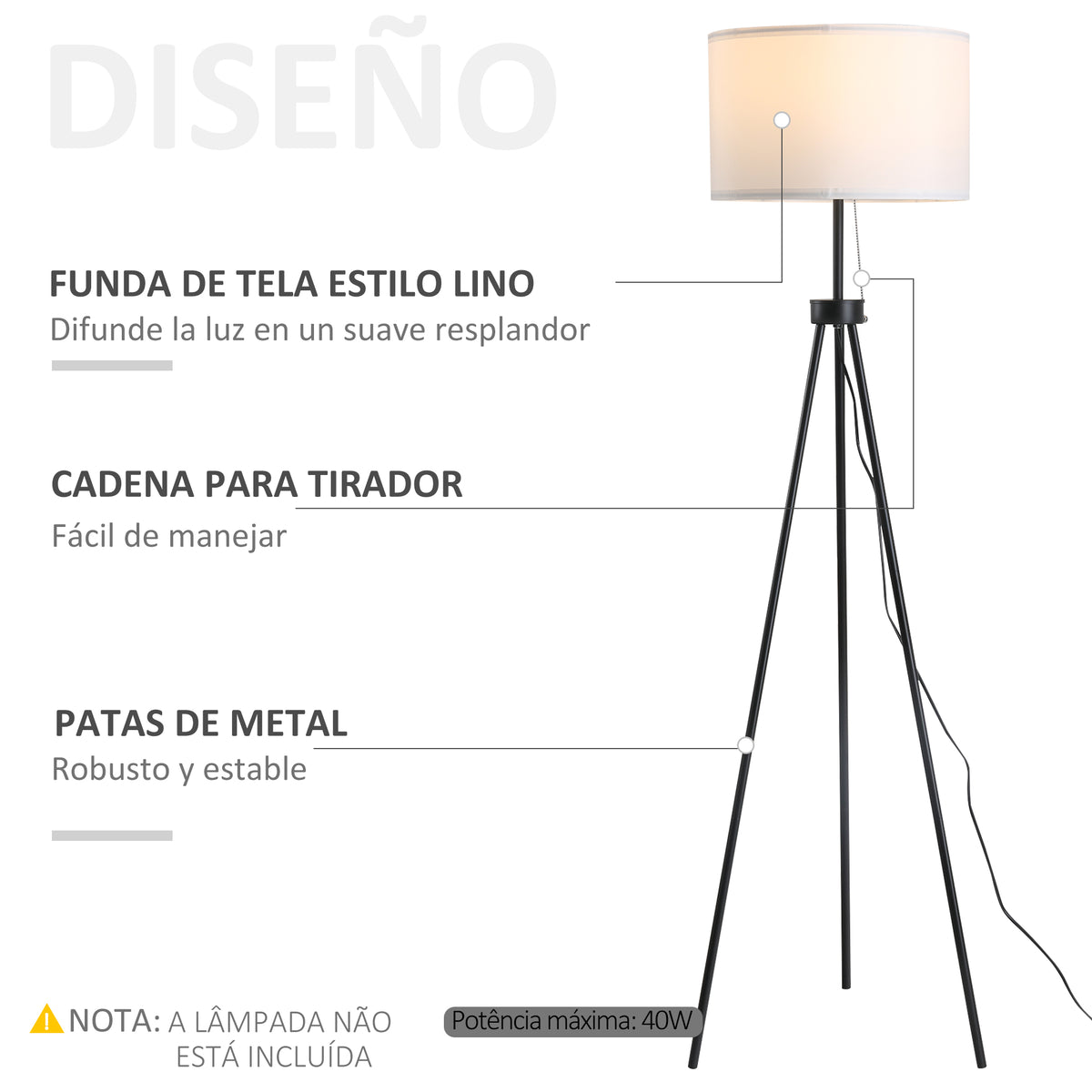 Cable de 3 m de longitud para colocarla donde quieras