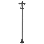 Farola solar negra, vista frontal