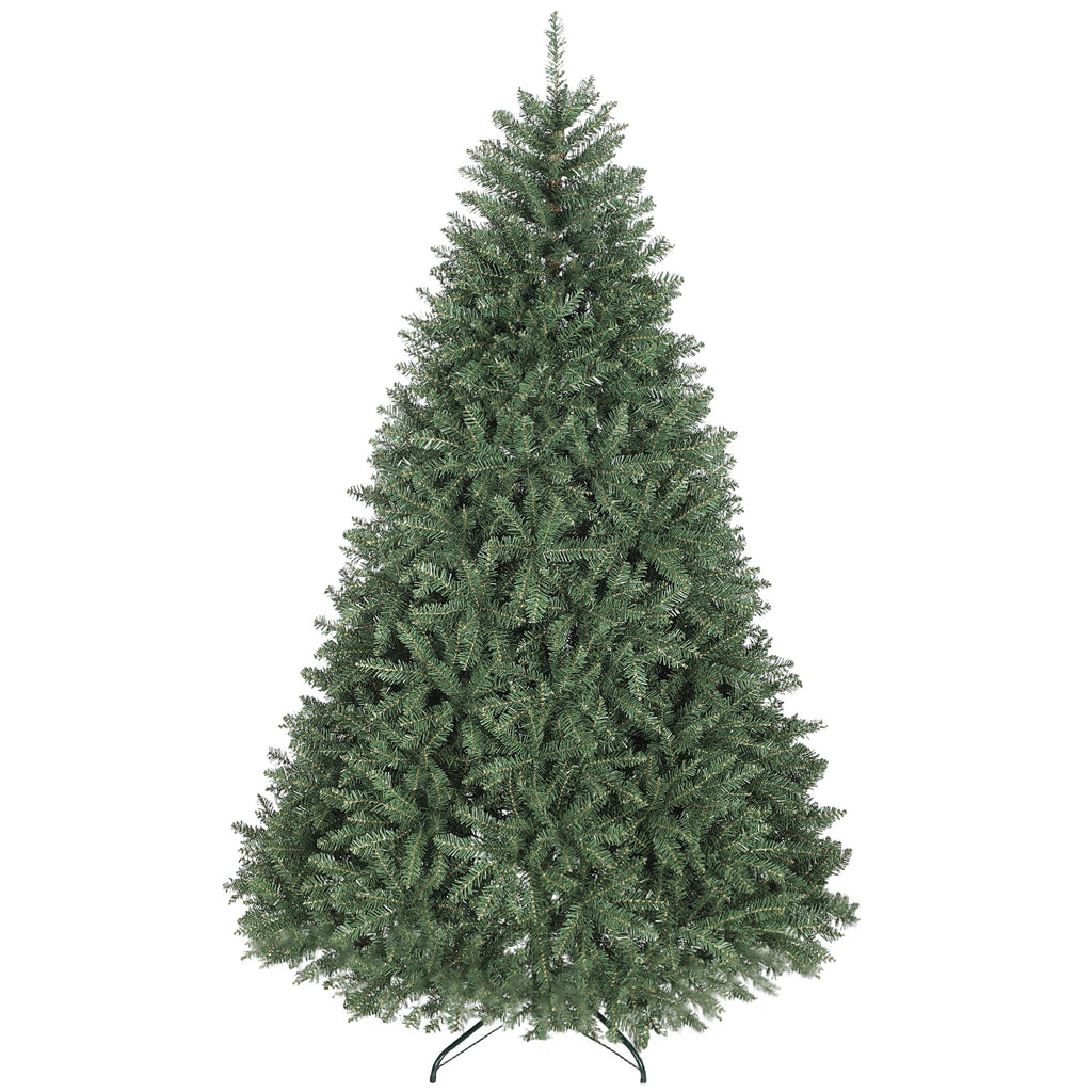 Abeto de Navidad denso verde de 210 cm, vista de frente sobre fondo blanco