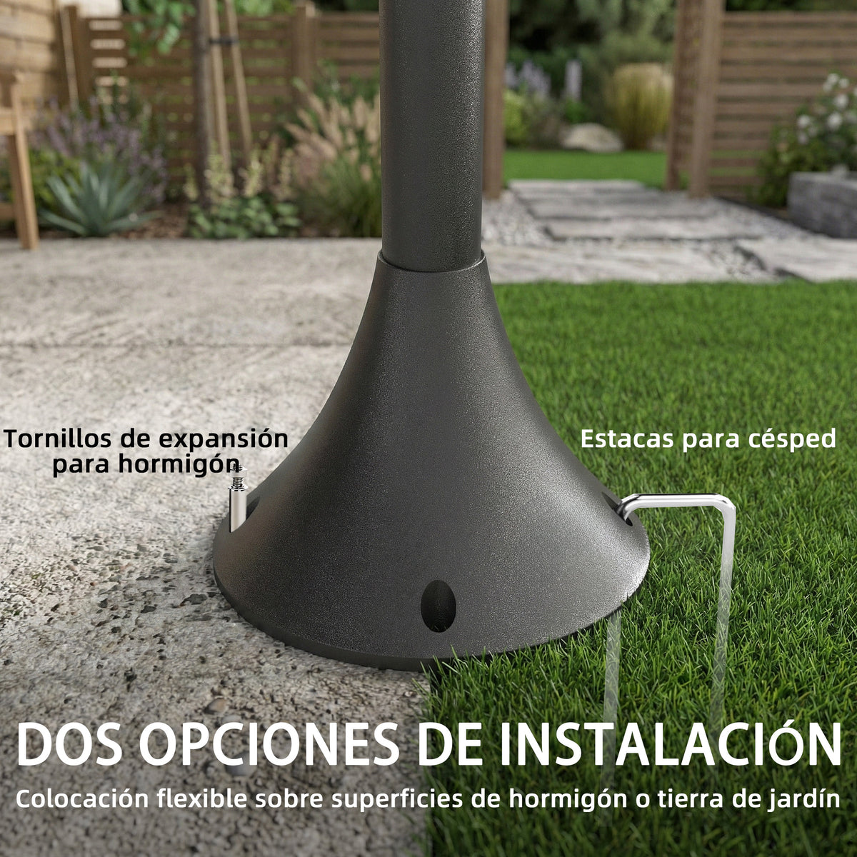Cabezales de vidrio y estructura de aluminio