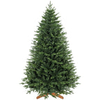 Árbol de Navidad con base de madera, vista frontal