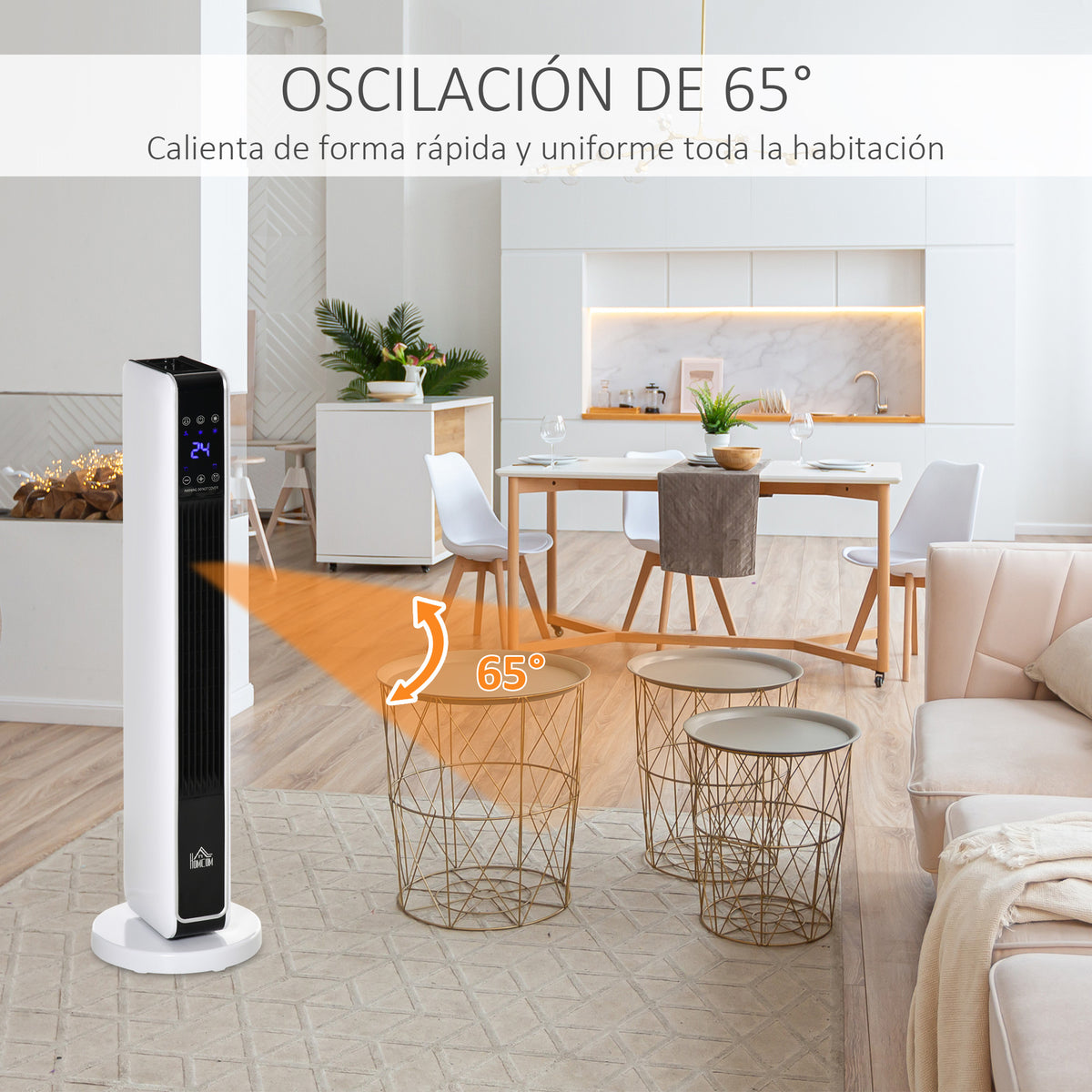 Oscilación de 65° para dirigir el aire