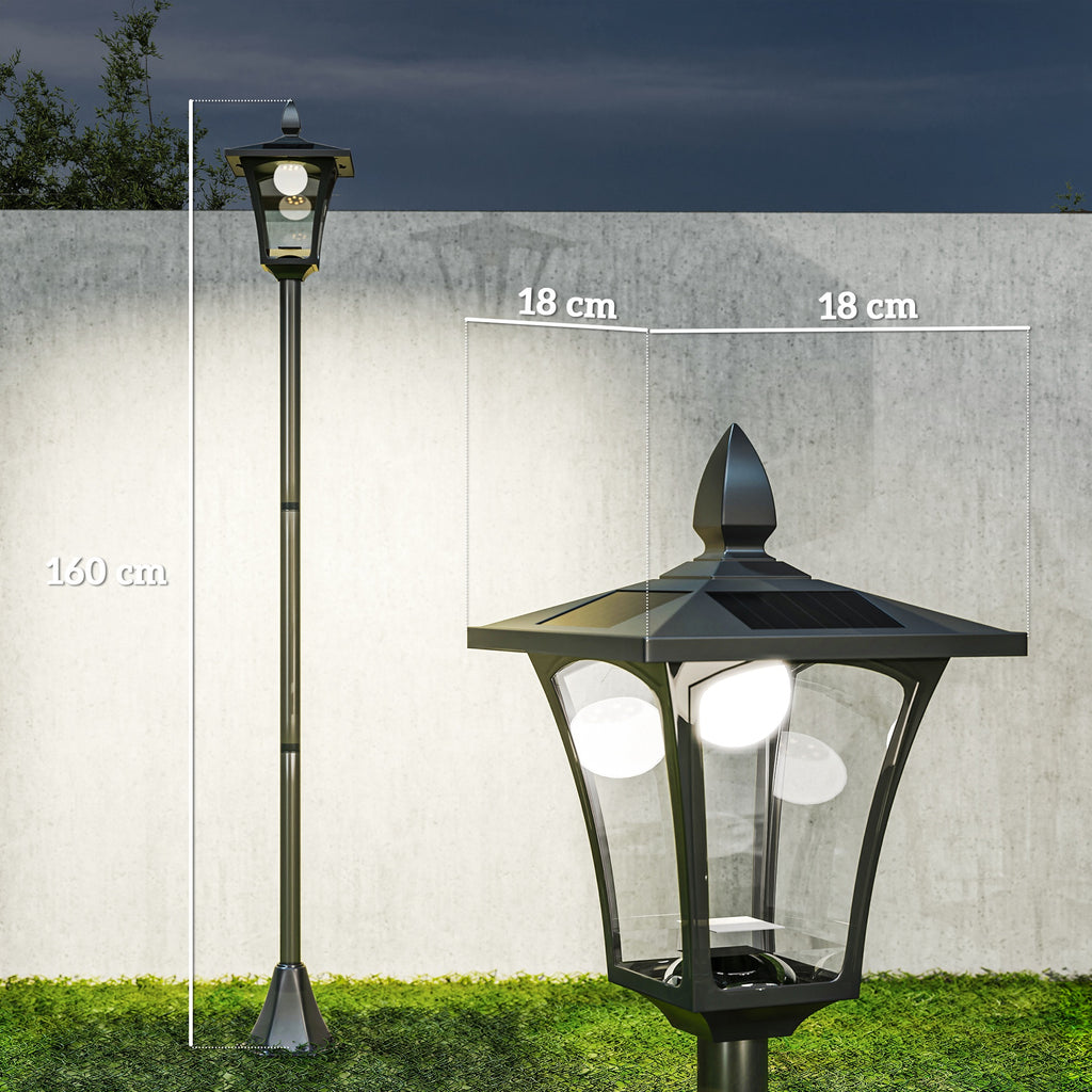 Medidas de la farola solar: 18 × 18 × 160 cm