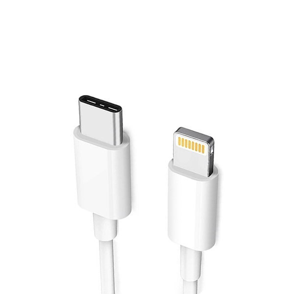 Cable USB-C a Lightning de 1 metro incluido con el cargador ALUMAR 20W
