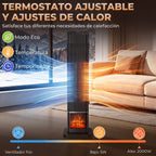Oscilación de 70° y termostato inteligente