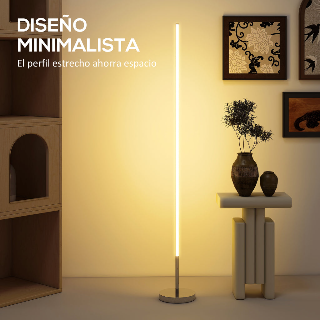 Diseño minimalista de la lámpara de pie LED con perfil estrecho que ahorra espacio