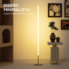 Diseño minimalista de la lámpara de pie LED con perfil estrecho que ahorra espacio