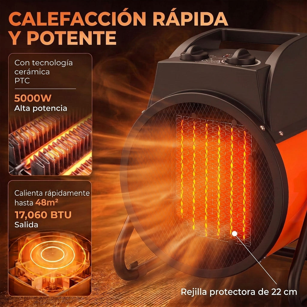 Calor instantáneo y sin humos de 5000 W