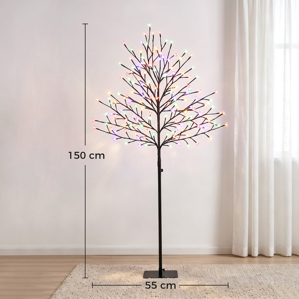 Medidas del árbol luminoso: 150 cm de alto y 55 cm de base