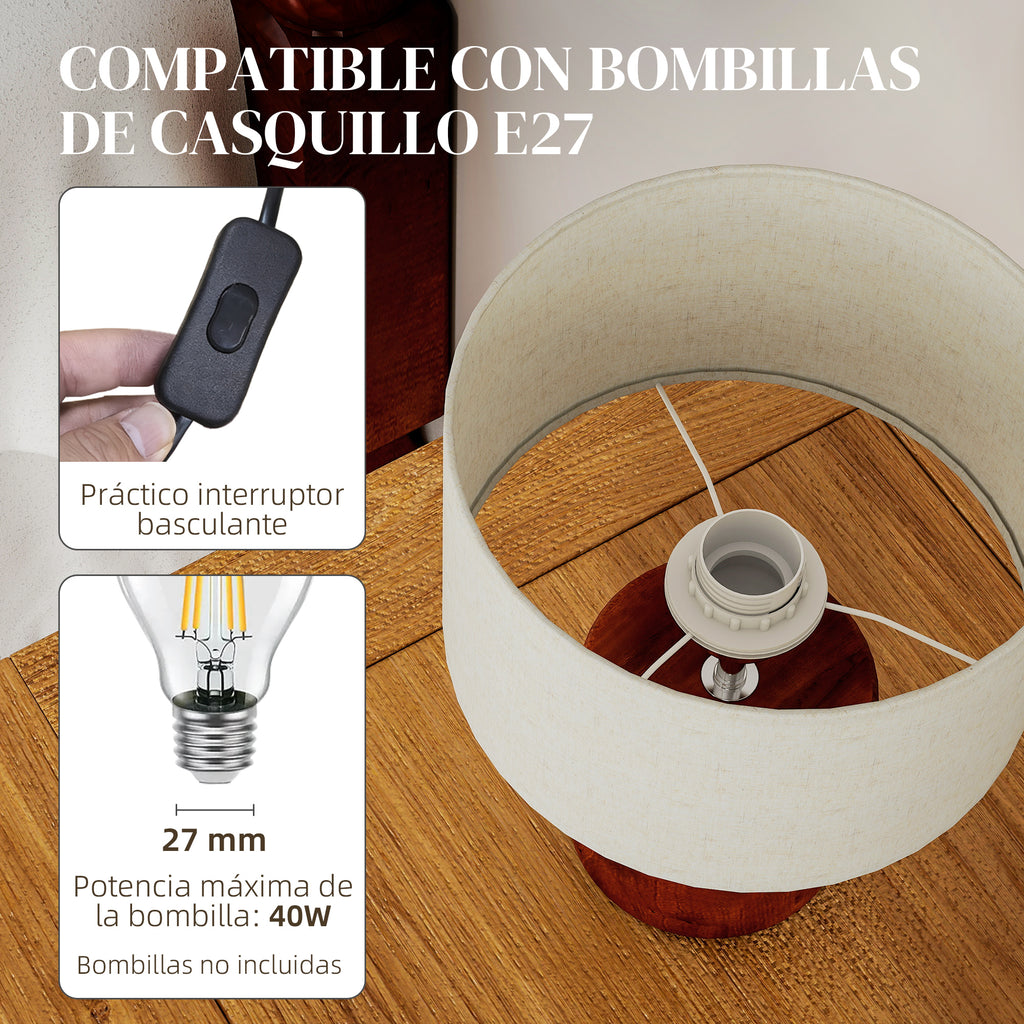 Pantalla de lino que difunde una luz cálida sin deslumbrar