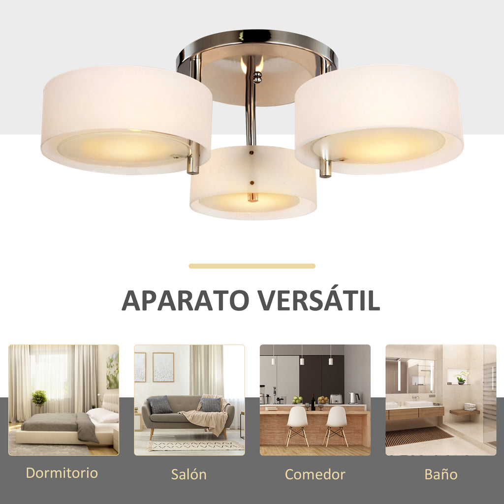 Lámpara de techo de 3 luces, un aparato versátil para varias estancias