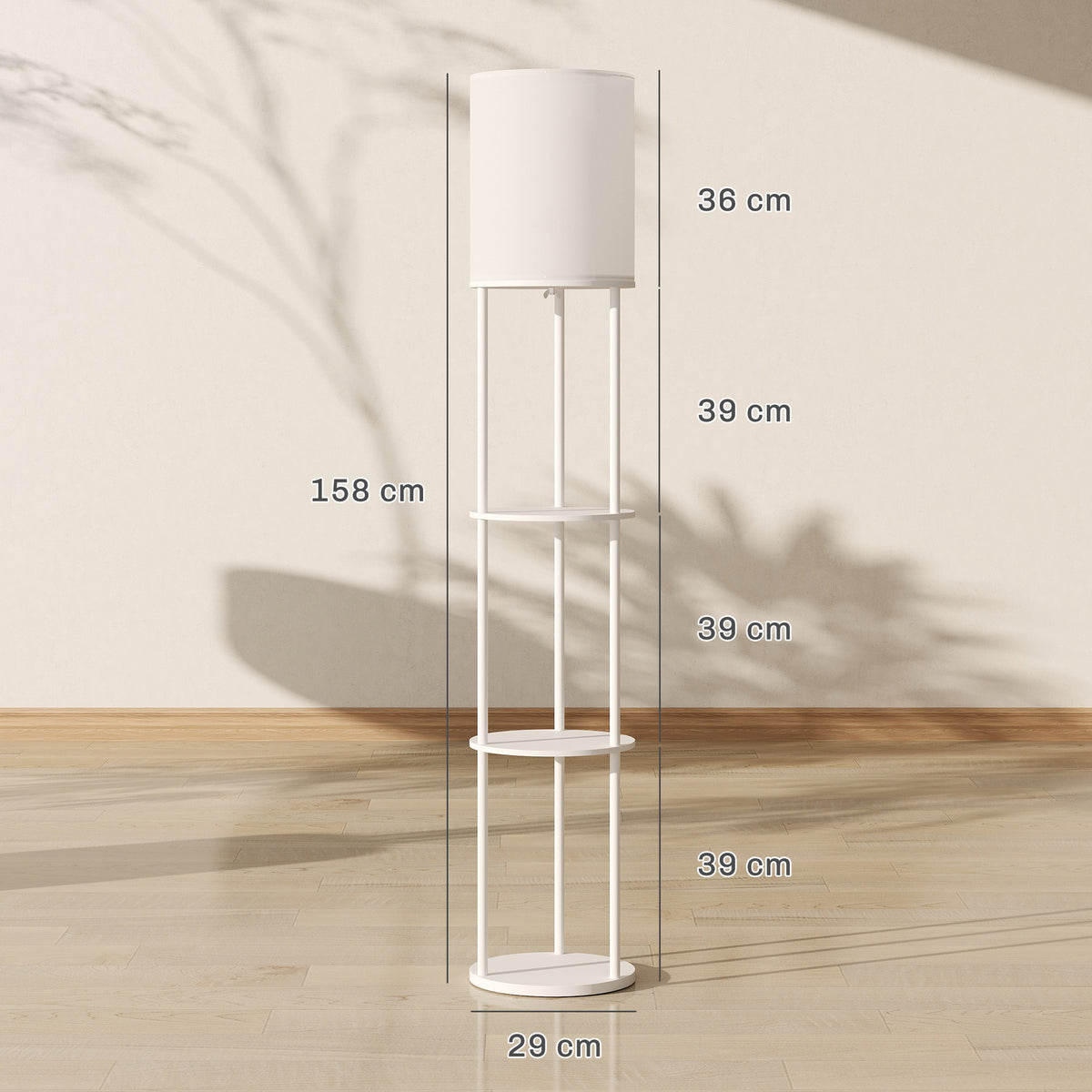 Medidas de la lámpara de pie: Ø 29 cm y 158 cm de alto