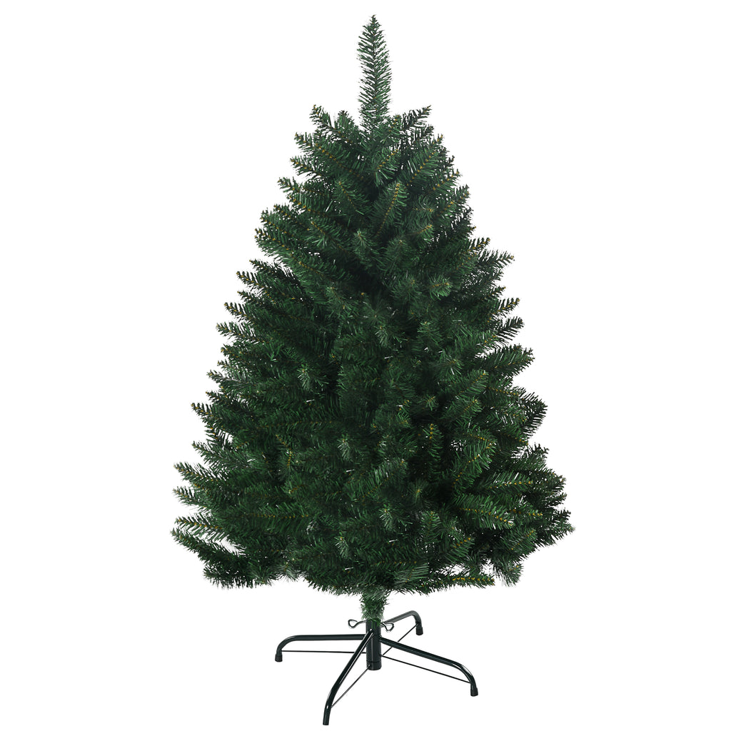 Abeto de Navidad artificial verde de 120 cm, vista de frente sobre fondo blanco