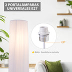 Lámpara de pie blanca de 2 luces E27, vista 4