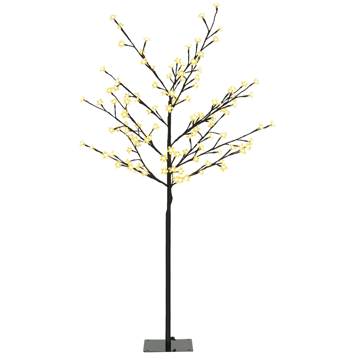 Árbol de flor de cerezo de 120 cm con 120 luces LED sobre fondo blanco
