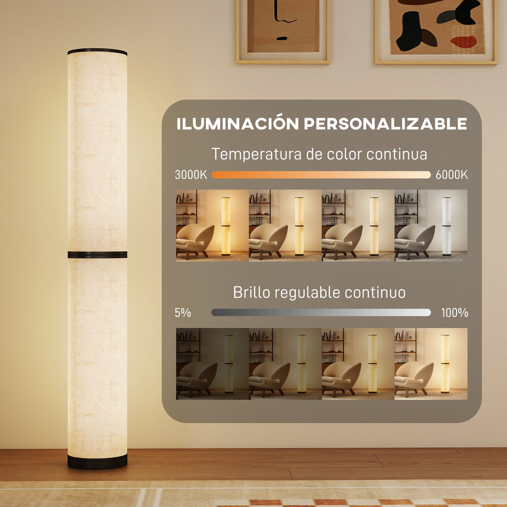 Iluminación personalizable: temperatura de color continua de 3000 K a 6000 K y brillo regulable de forma continua