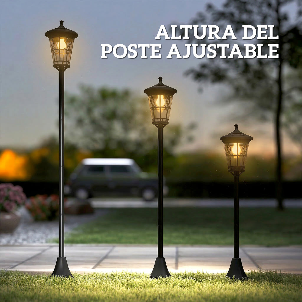 Estacas y tornillos incluidos para instalar en césped o superficies duras