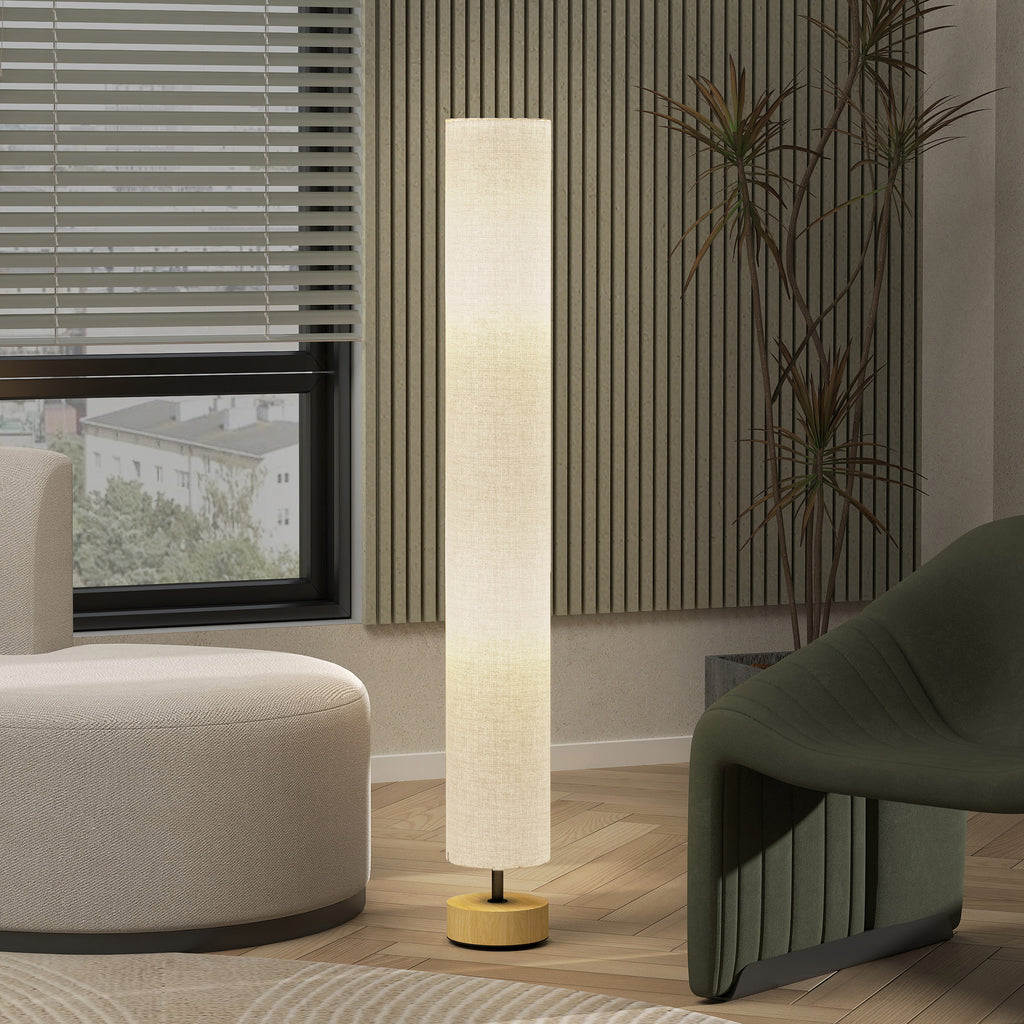 Lámpara de pie de lino gris con 2 luces E27, vista 9