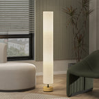 Lámpara de pie de lino gris con 2 luces E27, vista 9