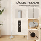 Montaje por partes de la lámpara de pie LED con mando magnético, base e interruptor de pie