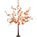 Árbol luminoso de 150 cm con hojas de eucalipto de otoño naranjas y 245 luces LED