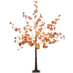 Árbol luminoso de 150 cm con hojas de eucalipto de otoño naranjas y 245 luces LED