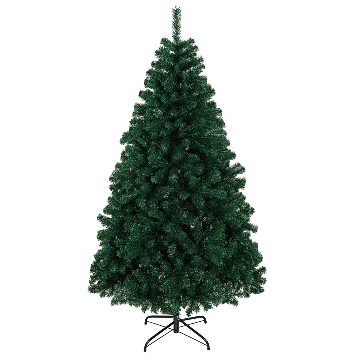 Abeto de Navidad artificial verde de 180 cm, vista de frente sobre fondo blanco