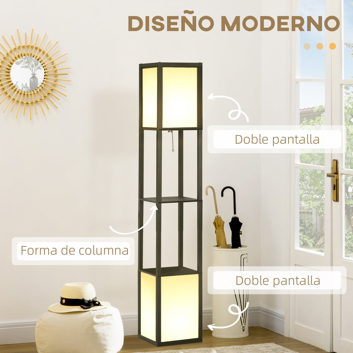 Dos pantallas de luz, una superior y otra inferior