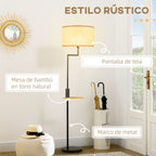 Estilo elegante de la lámpara de pie con pantalla de lino beige