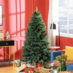 Árbol de Navidad decorado en un salón con ventanal y regalos