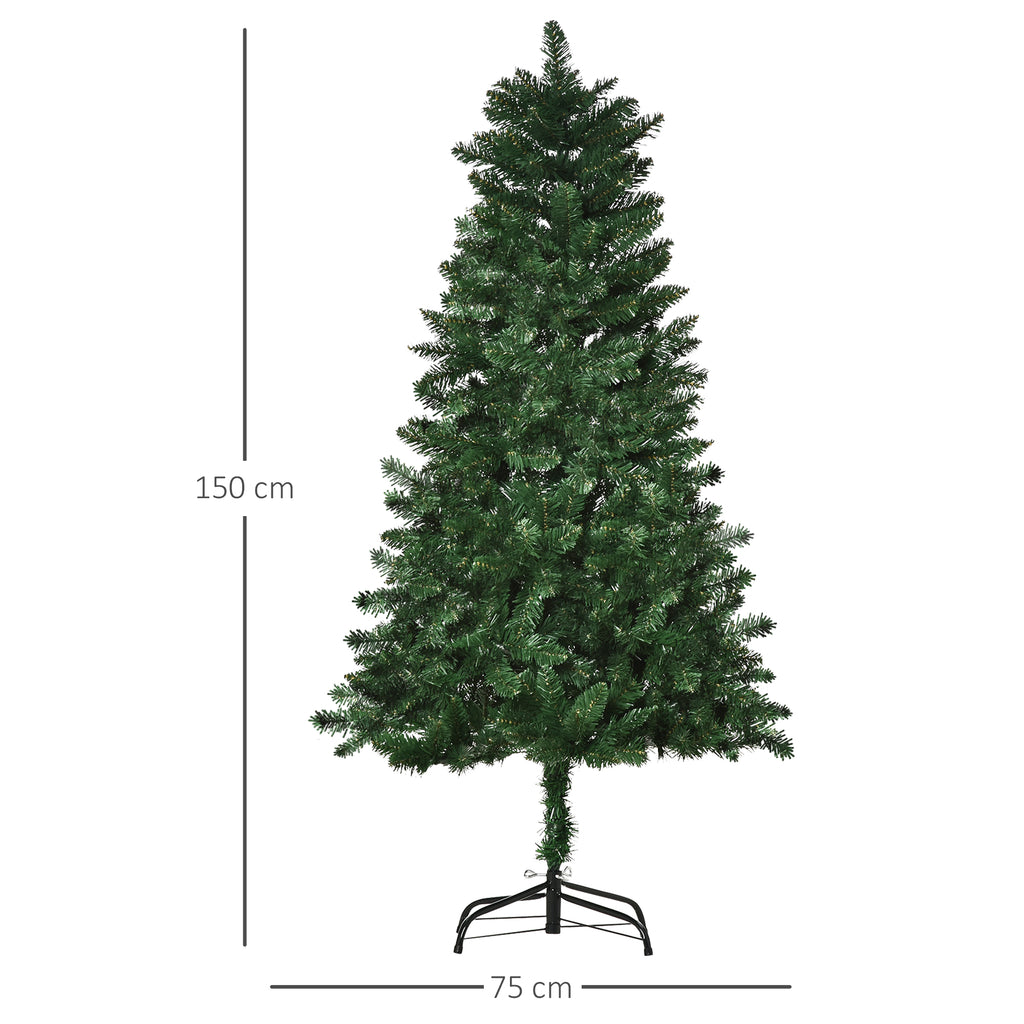 Medidas del abeto de Navidad: 150 cm de alto y 75 cm de diámetro