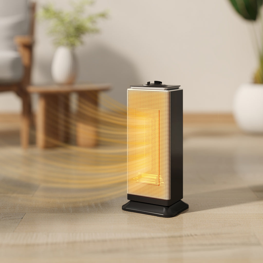 Calefactor compacto junto a la cama