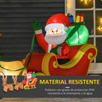 Material resistente: detalle del Papá Noel hinchable de poliéster con protección IP44