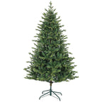 Abeto de Navidad realista verde de 180 cm, vista de tres cuartos sobre fondo blanco
