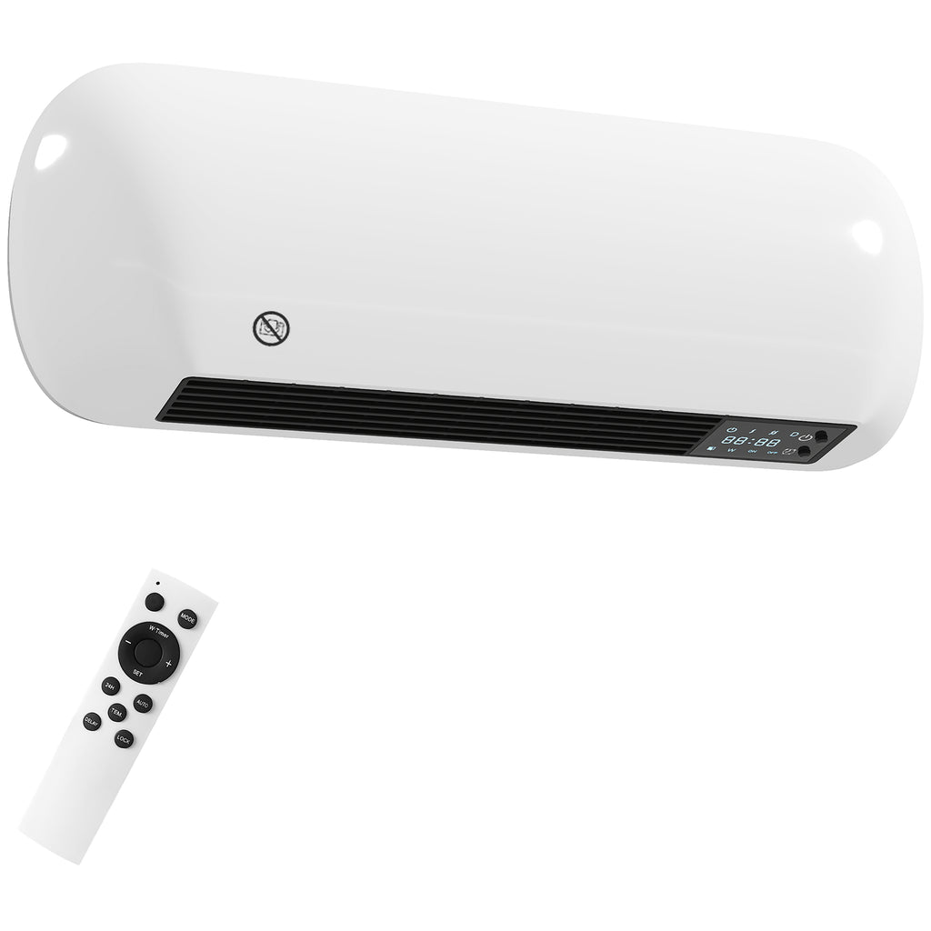 Calefactor de pared cerámico blanco de 2000 W sobre fondo blanco